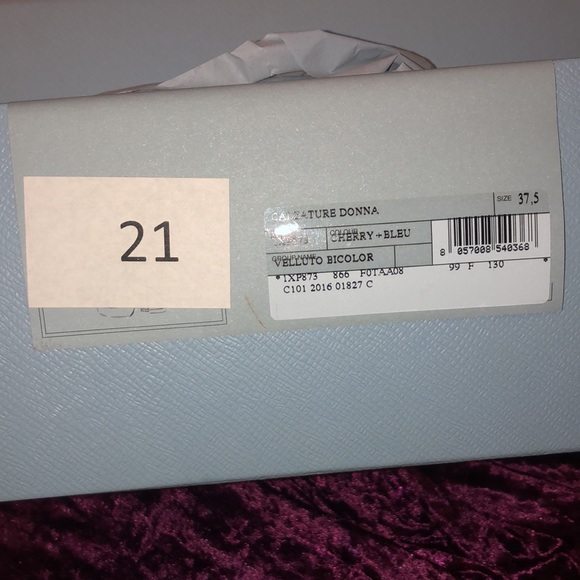 Prada Velvet Chunky Heel Sandals - Picture 14 of 16